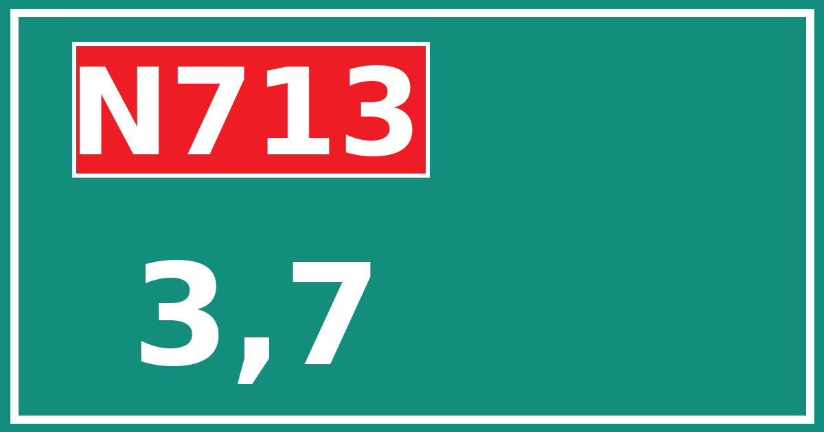 Hectometerbord N713 3,7