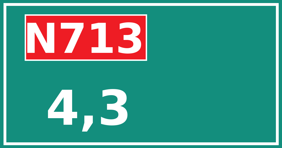 Hectometerbord N713 4,3