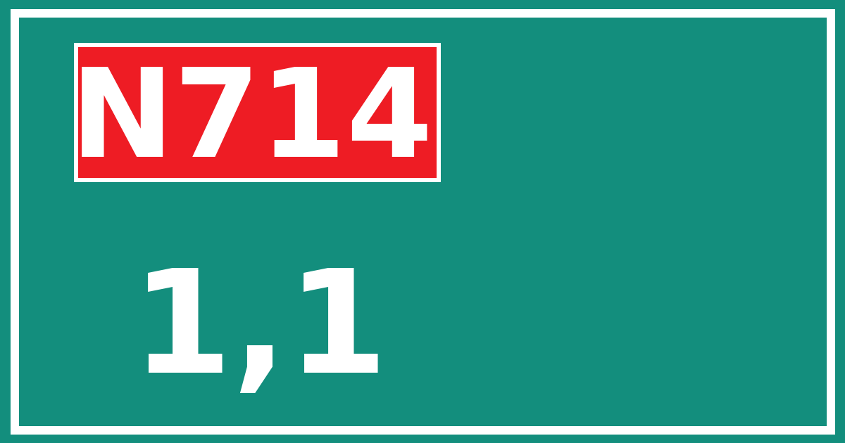 Hectometerbord N714 1,1