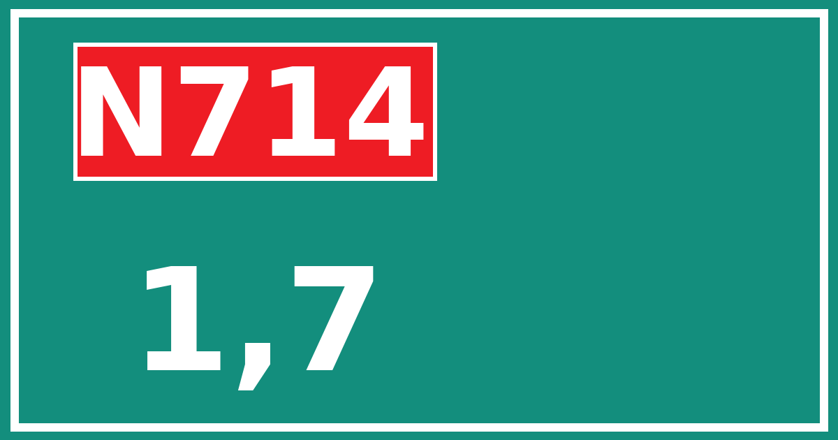 Hectometerbord N714 1,7