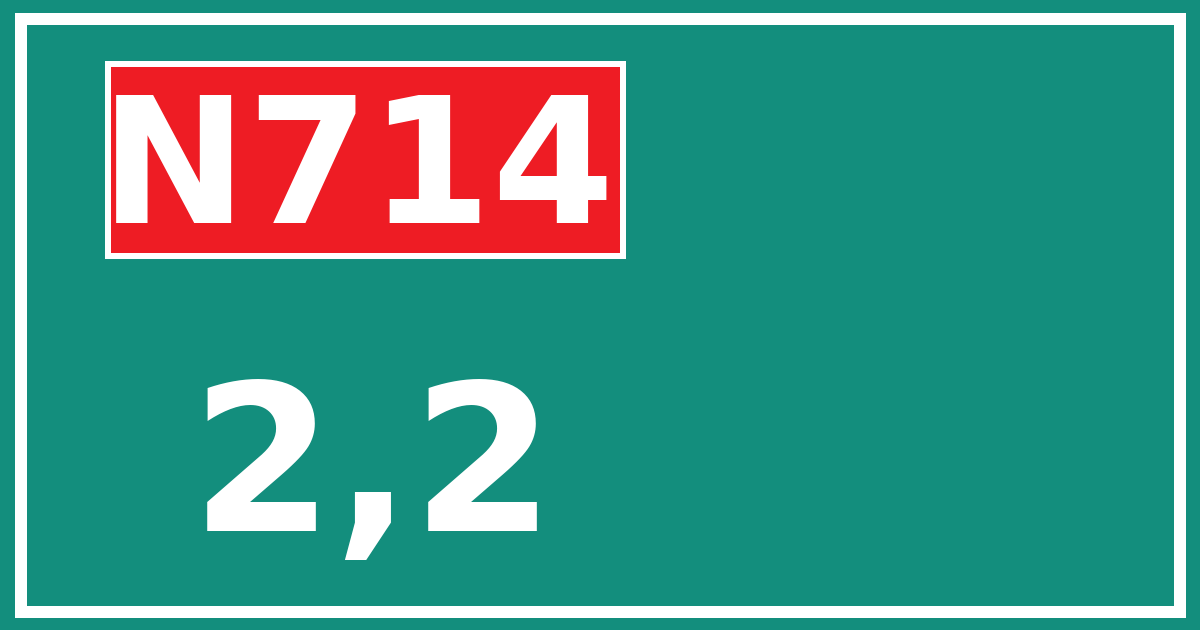Hectometerbord N714 2,2