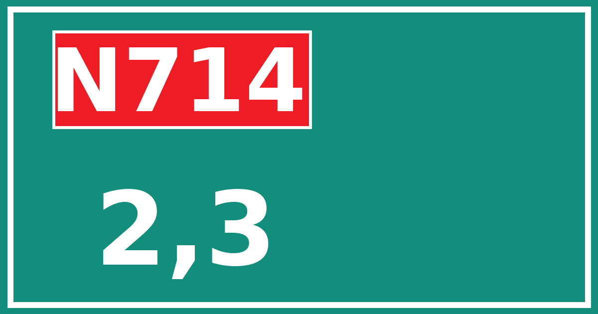 Hectometerbord N714 2,3