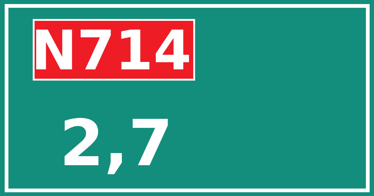 Hectometerbord N714 2,7