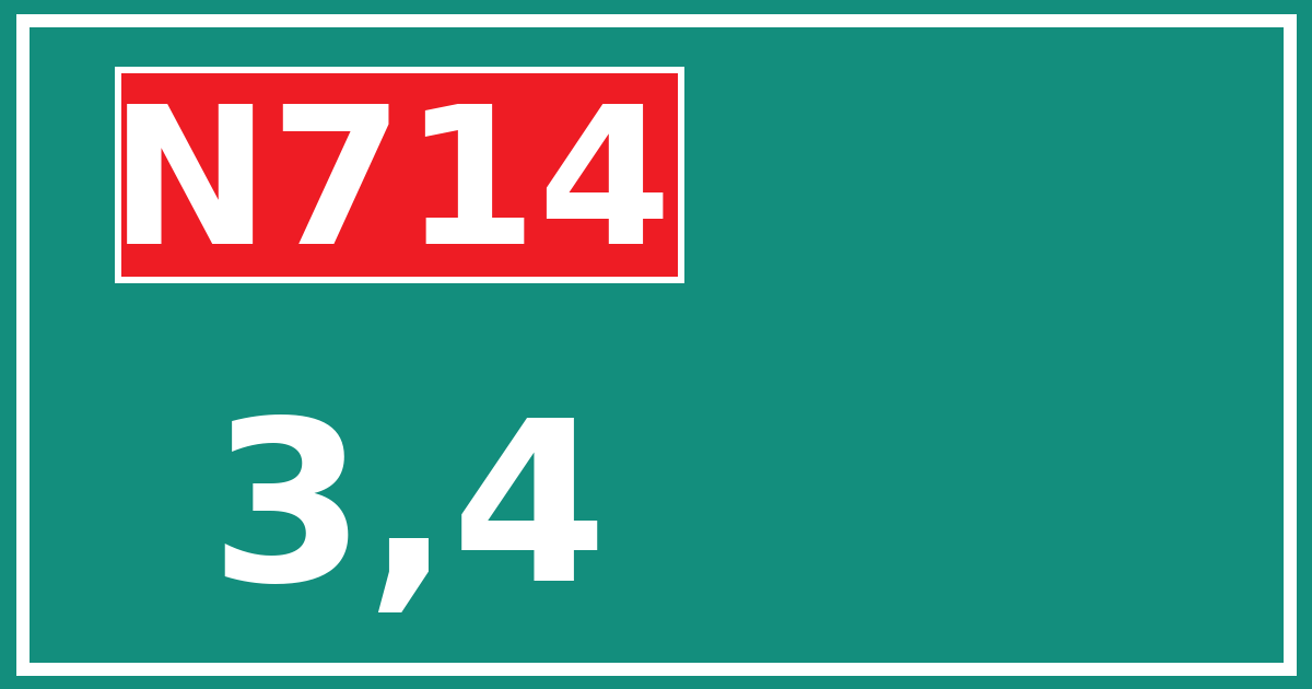 Hectometerbord N714 3,4