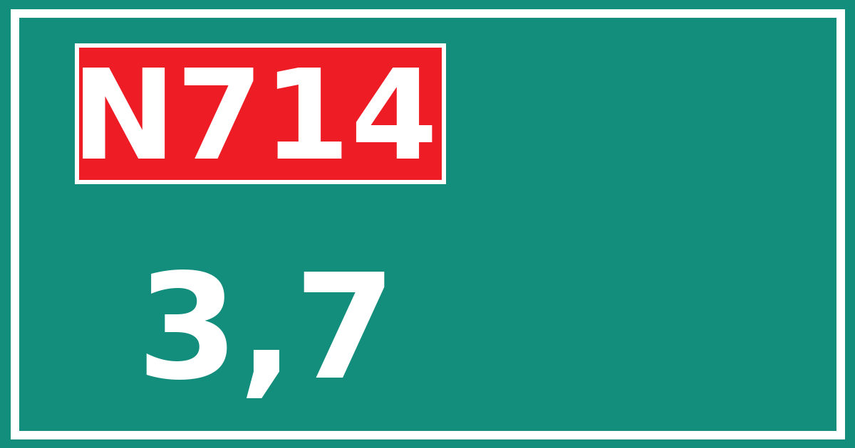 Hectometerbord N714 3,7