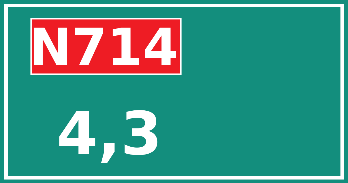 Hectometerbord N714 4,3