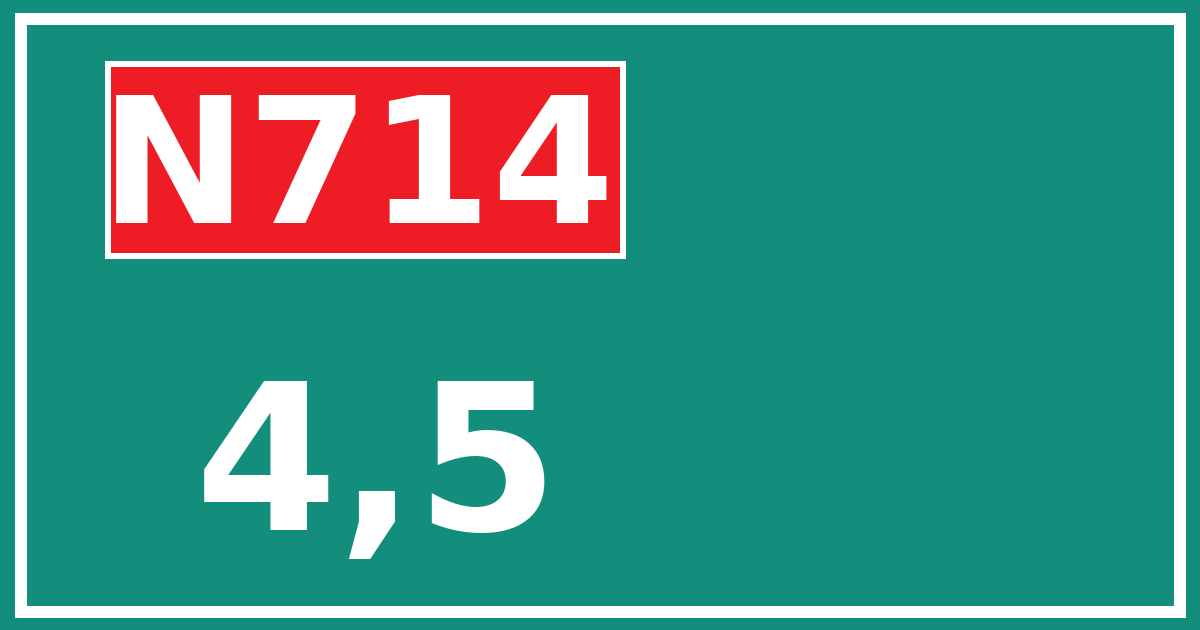 Hectometerbord N714 4,5