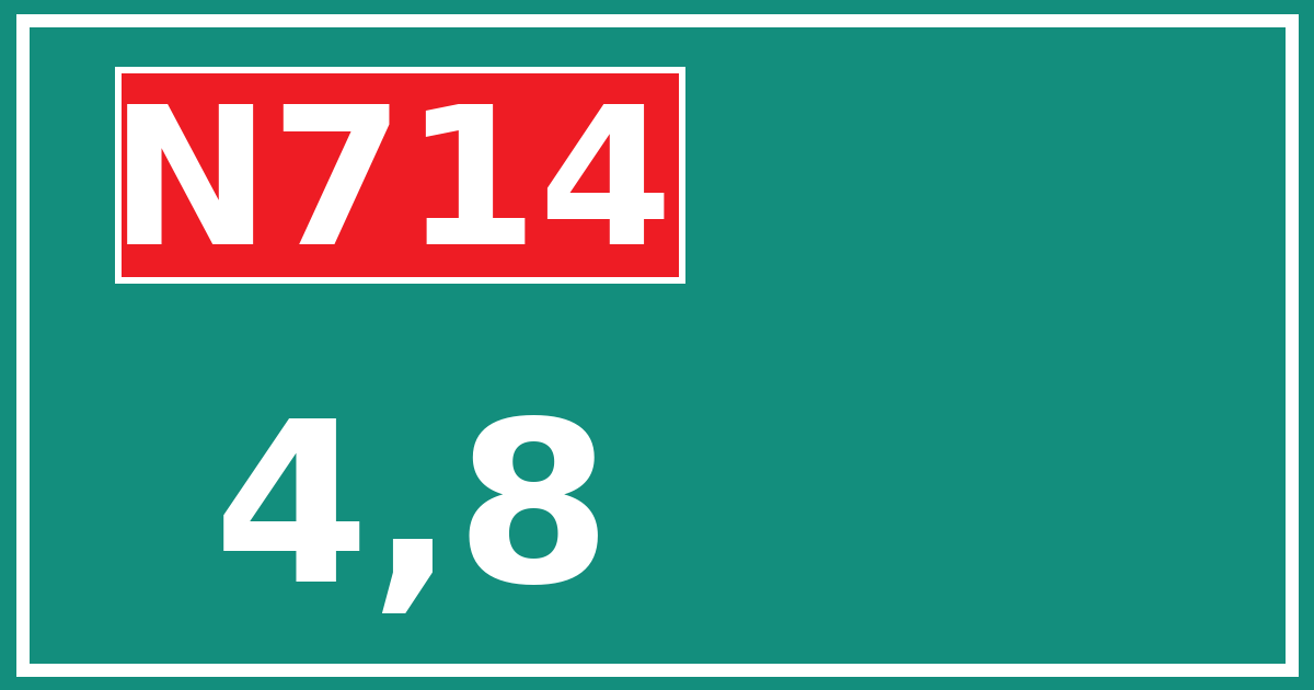 Hectometerbord N714 4,8
