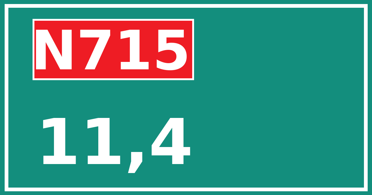 Hectometerbord N715 11,4