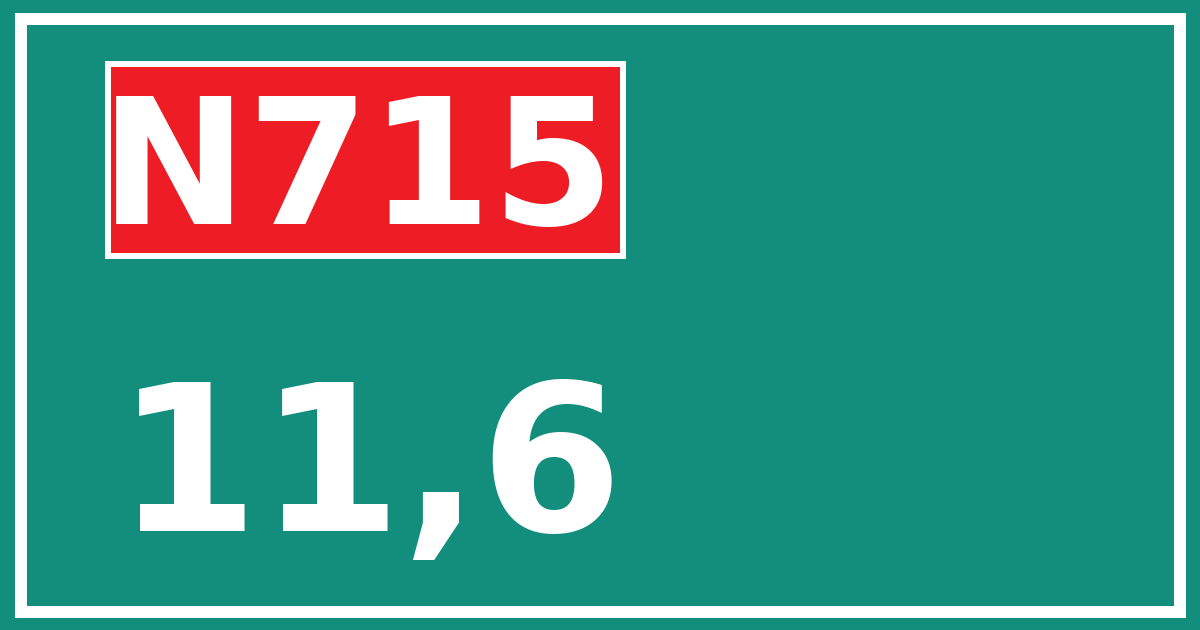 Hectometerbord N715 11,6