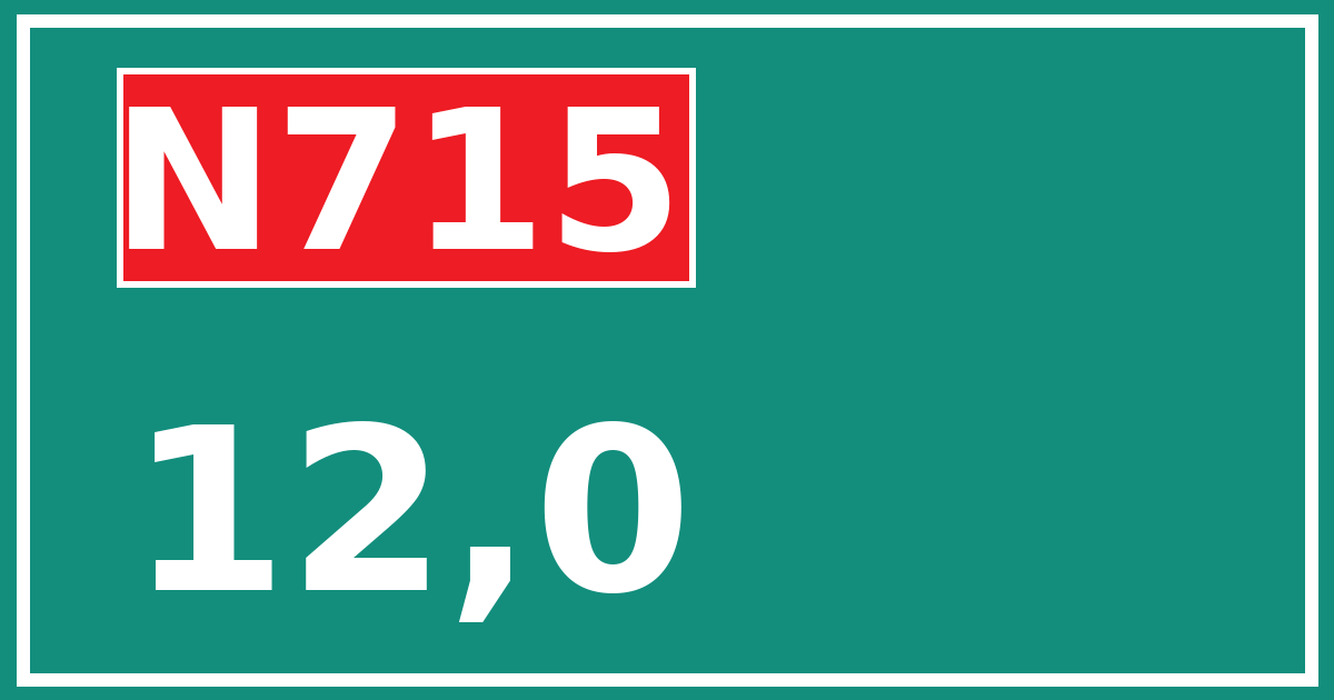 Hectometerbord N715 12,0
