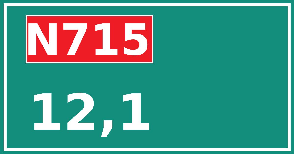 Hectometerbord N715 12,1