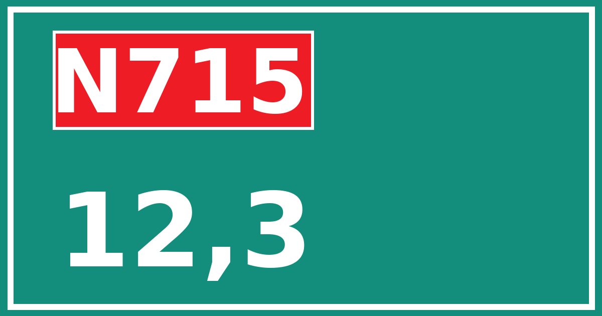Hectometerbord N715 12,3