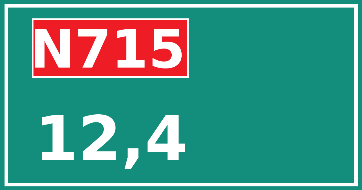 Hectometerbord N715 12,4