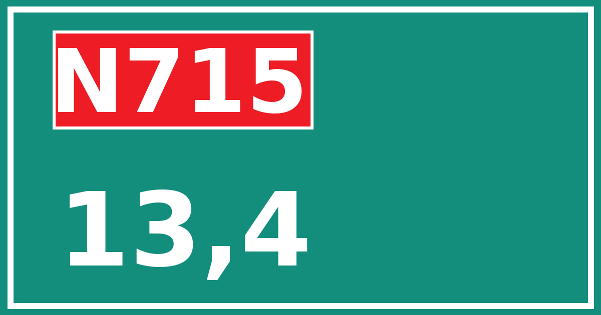 Hectometerbord N715 13,4