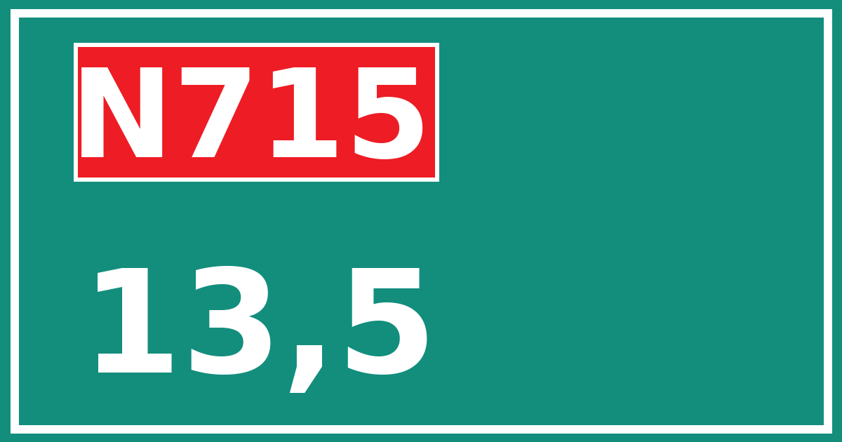 Hectometerbord N715 13,5