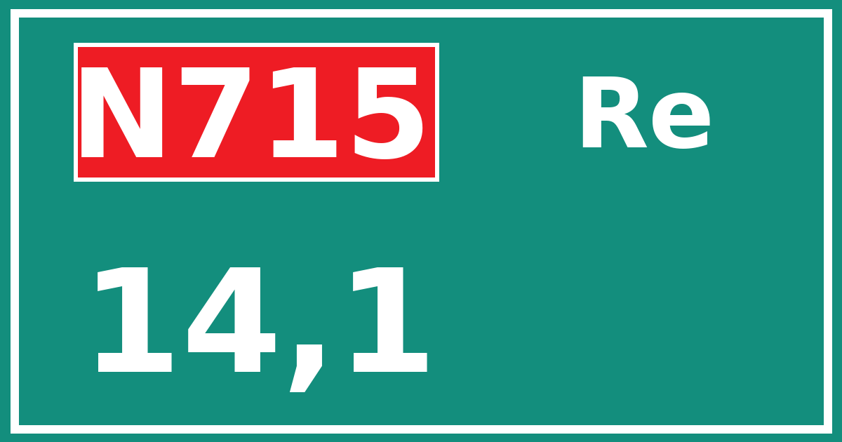 Hectometerbord N715 14,1 zijde Re