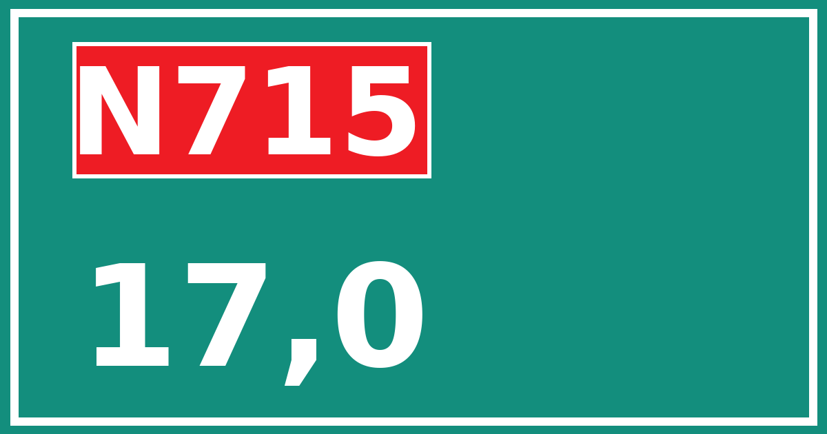 Hectometerbord N715 17,0