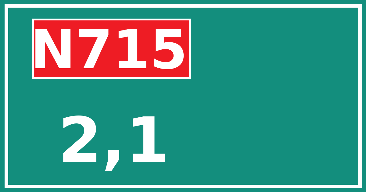 Hectometerbord N715 2,1