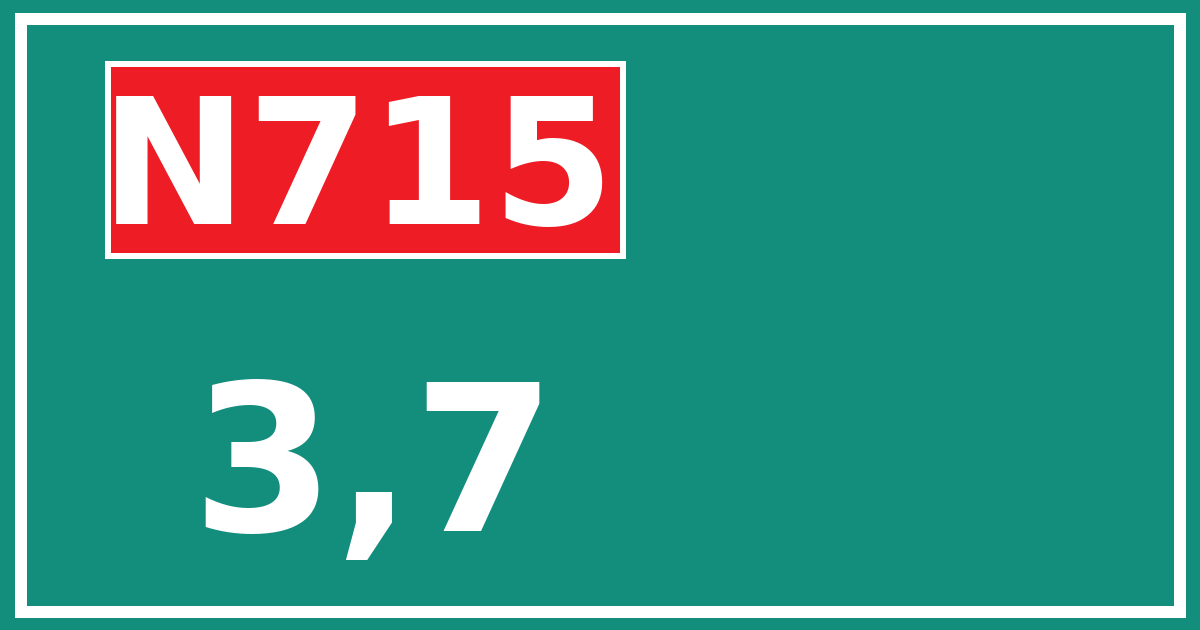 Hectometerbord N715 3,7