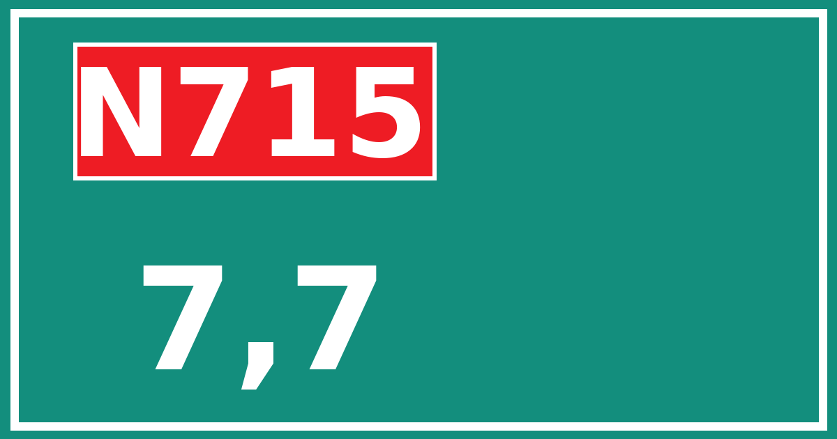 Hectometerbord N715 7,7
