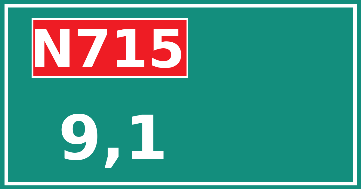 Hectometerbord N715 9,1