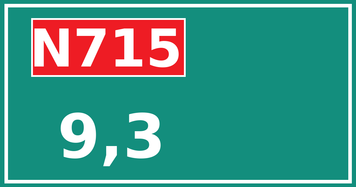 Hectometerbord N715 9,3