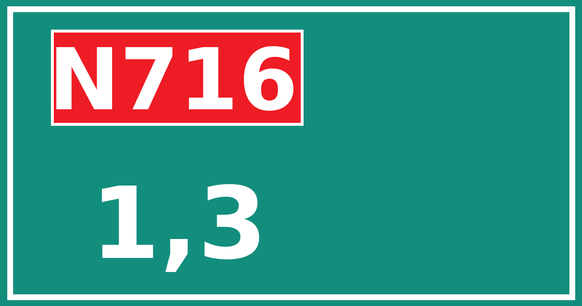 Hectometerbord N716 1,3