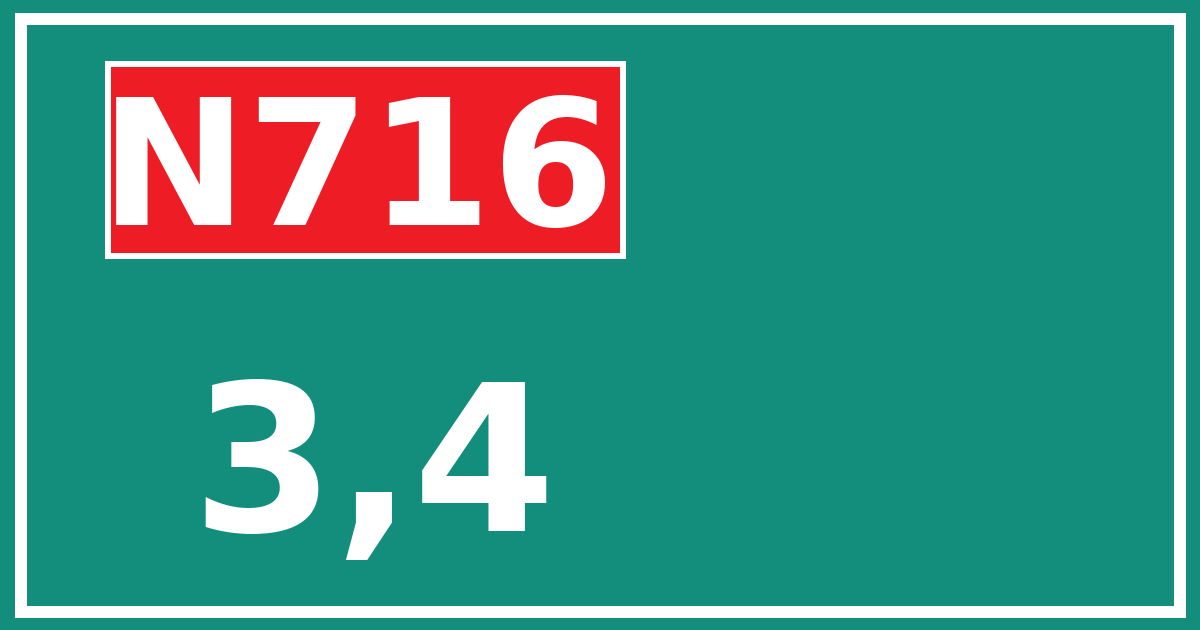 Hectometerbord N716 3,4