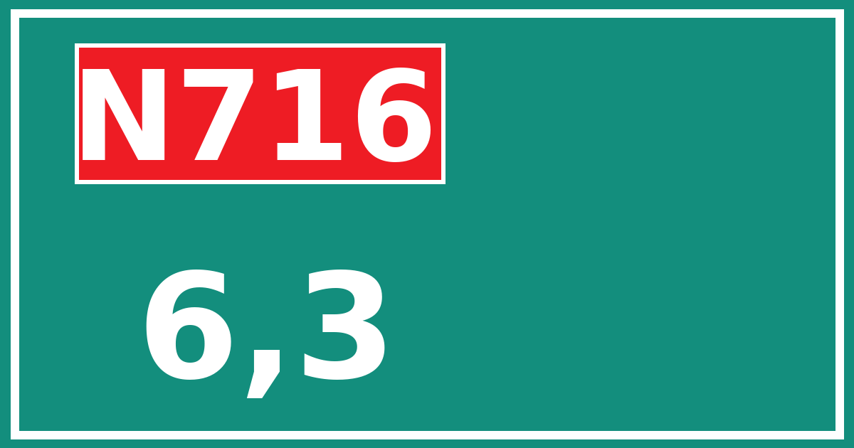 Hectometerbord N716 6,3