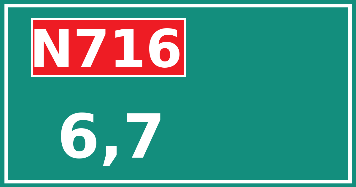 Hectometerbord N716 6,7