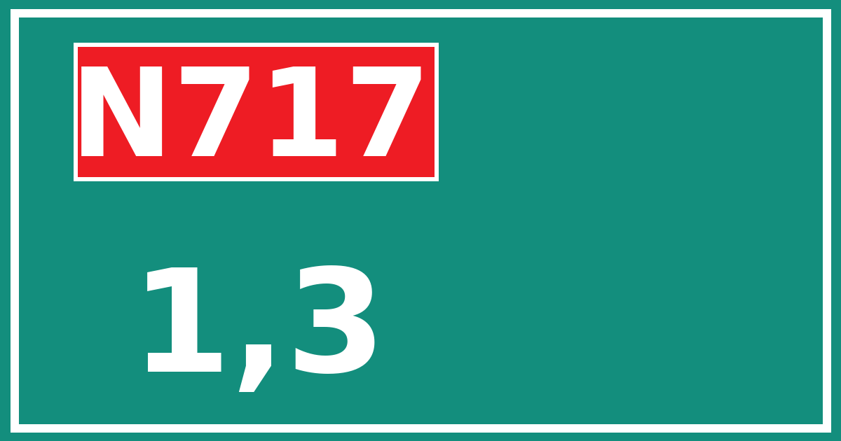 Hectometerbord N717 1,3