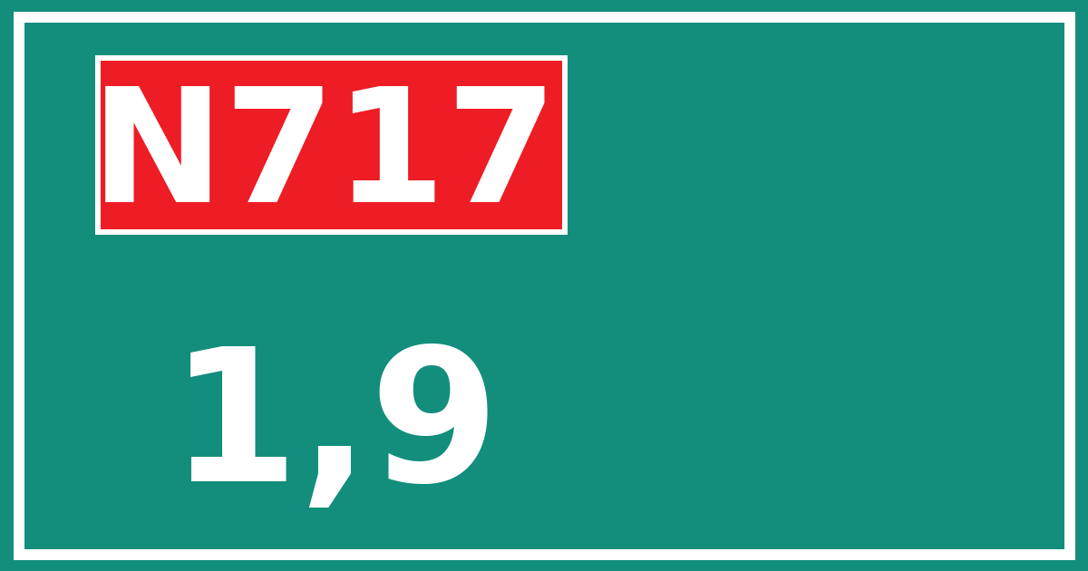 Hectometerbord N717 1,9