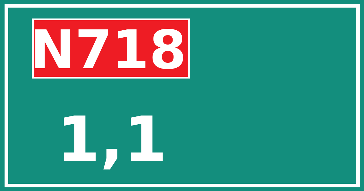 Hectometerbord N718 1,1