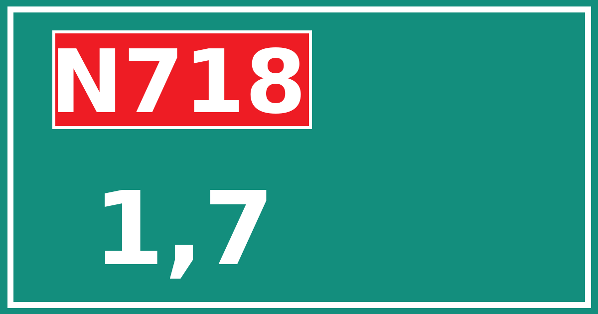 Hectometerbord N718 1,7