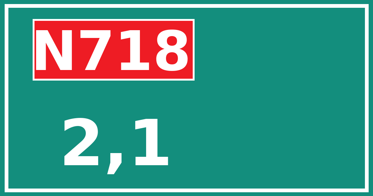 Hectometerbord N718 2,1