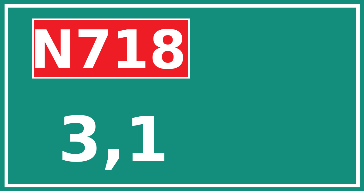 Hectometerbord N718 3,1