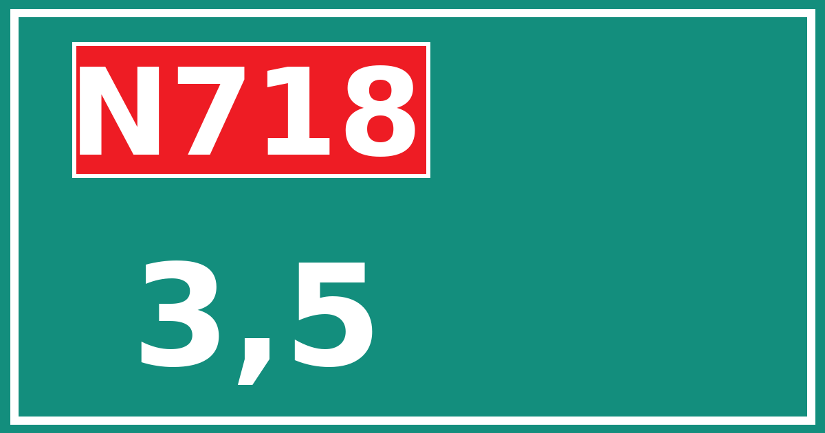 Hectometerbord N718 3,5