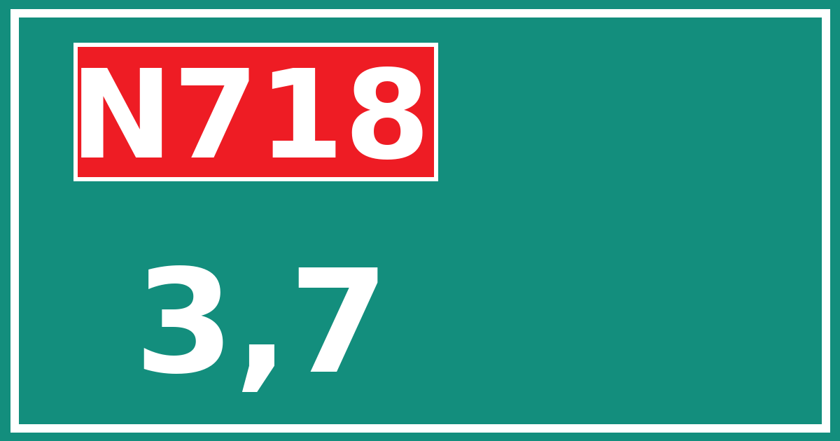 Hectometerbord N718 3,7