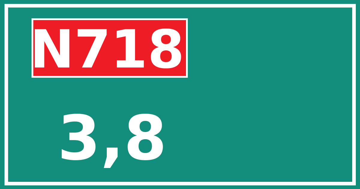 Hectometerbord N718 3,8