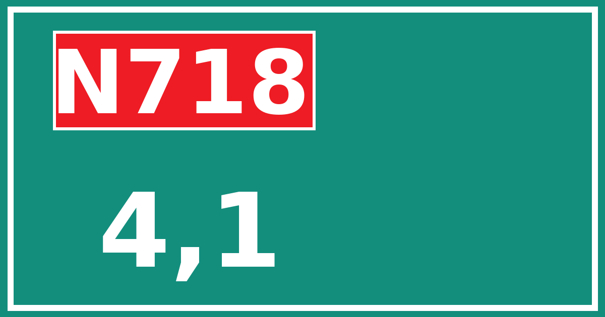 Hectometerbord N718 4,1