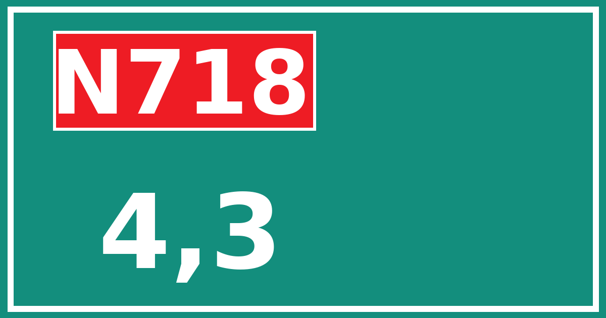 Hectometerbord N718 4,3