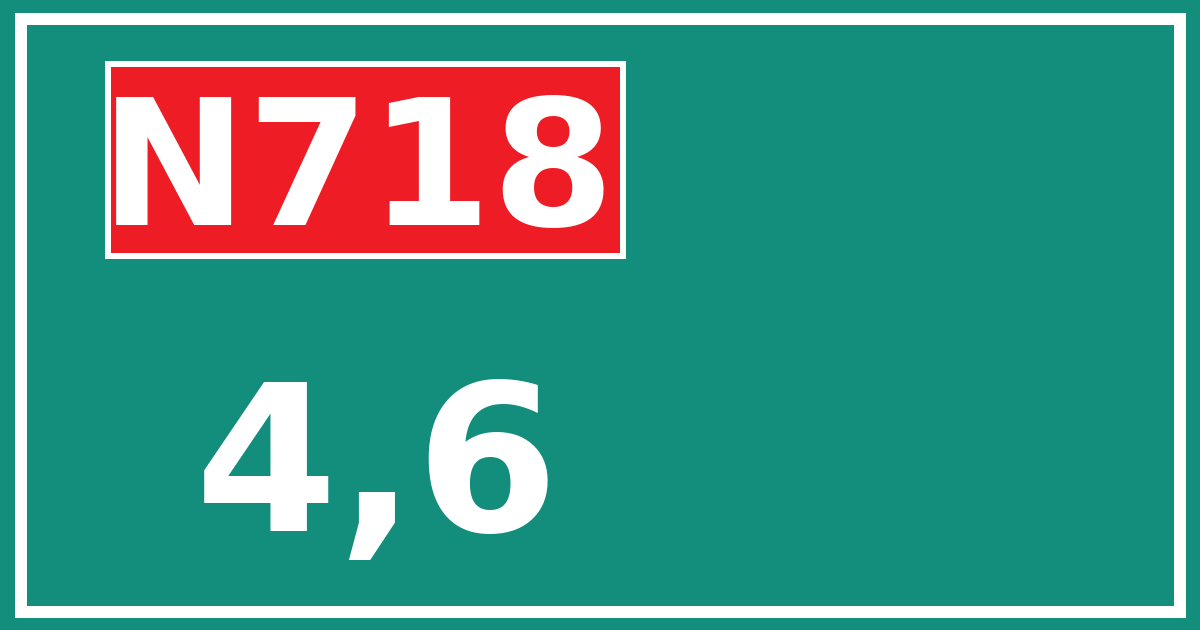 Hectometerbord N718 4,6