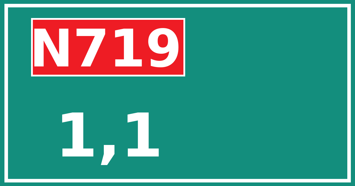 Hectometerbord N719 1,1