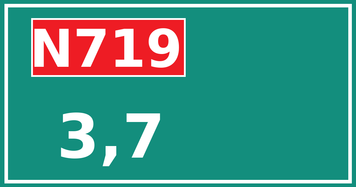Hectometerbord N719 3,7