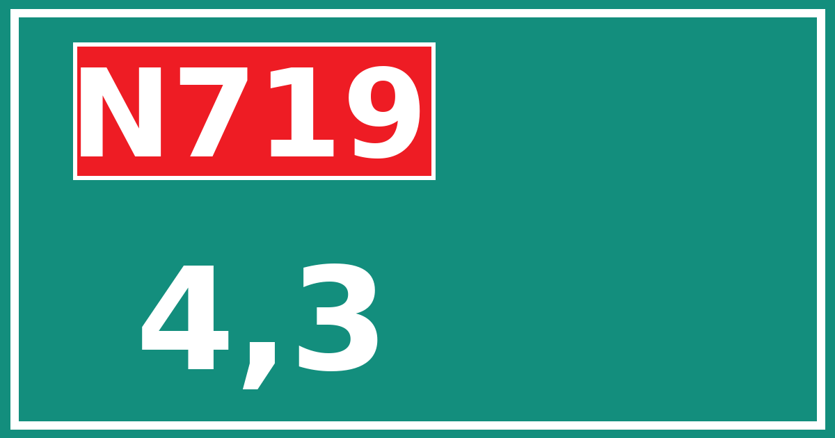Hectometerbord N719 4,3