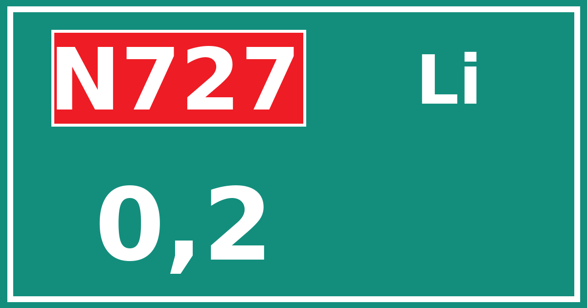 Hectometerbord N727 0,2 zijde Li