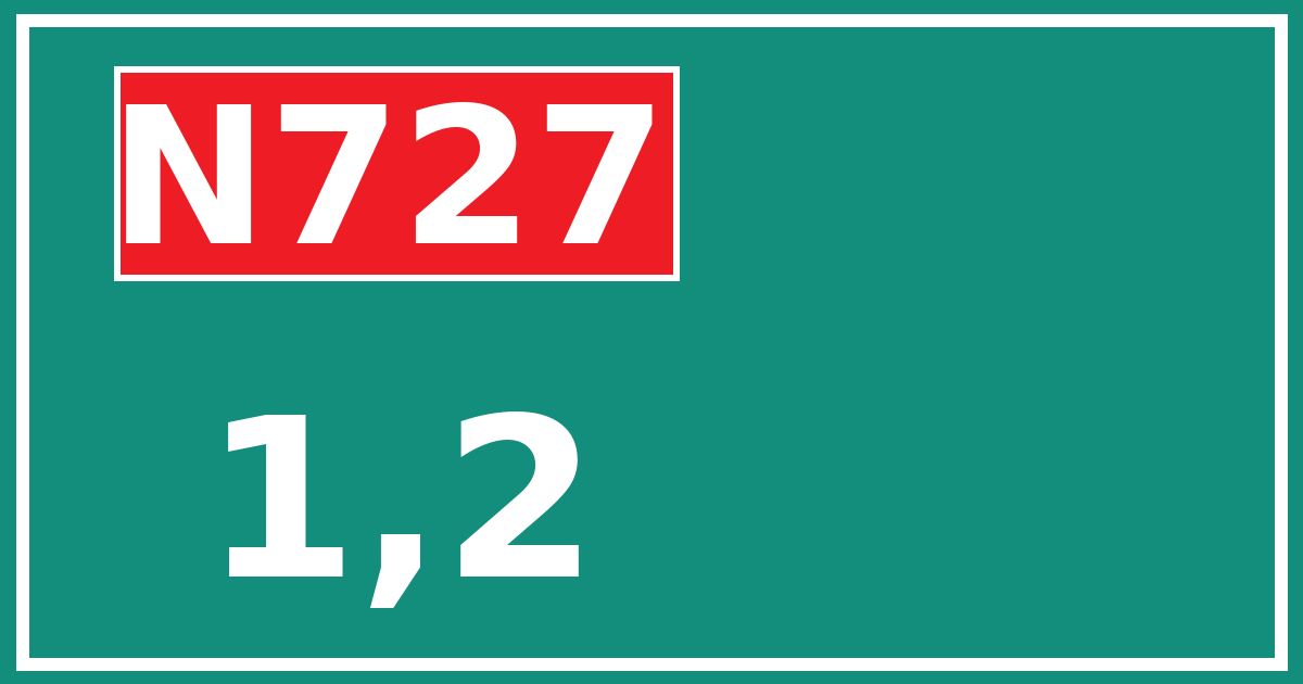 Hectometerbord N727 1,2