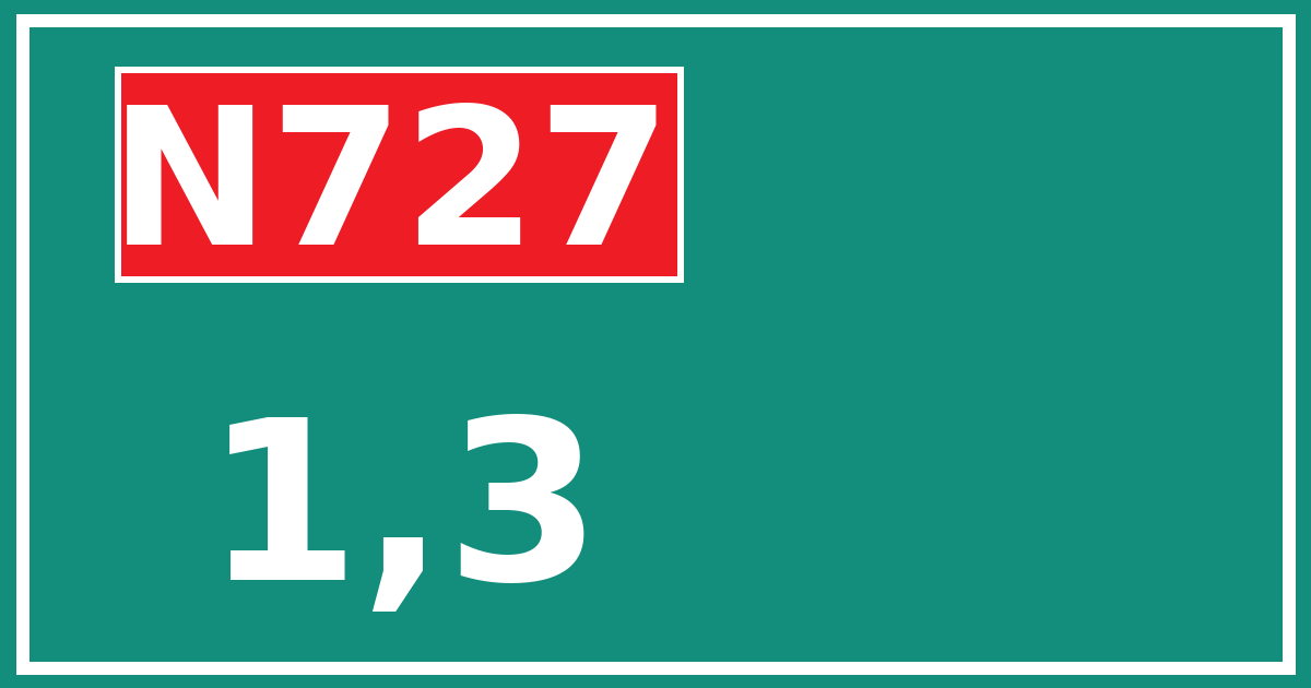 Hectometerbord N727 1,3