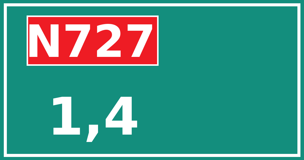 Hectometerbord N727 1,4